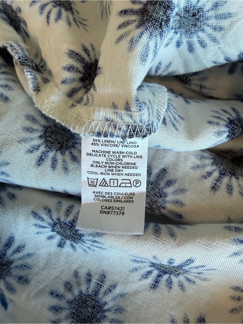 LOFT White Dress with Navy Floral Burst Print - Picture 8 of 12
